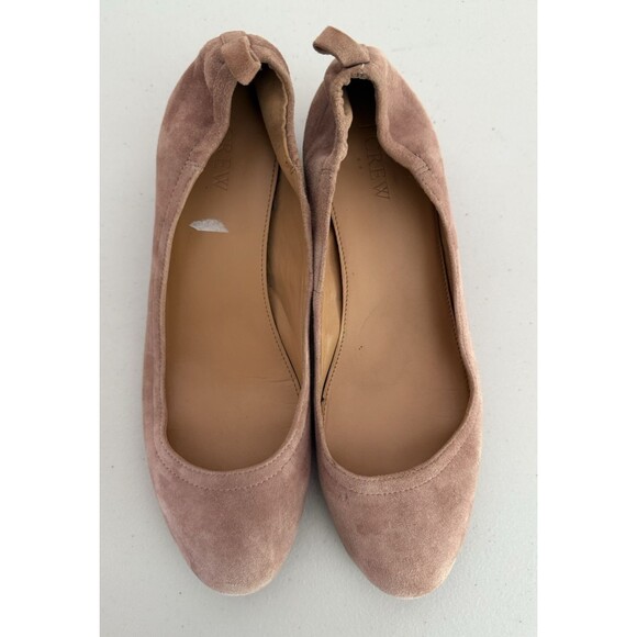 J Crew Suede Block Heel Slip On Pump Shoes Women Size 8 Mauve Tan - Picture 2 of 8